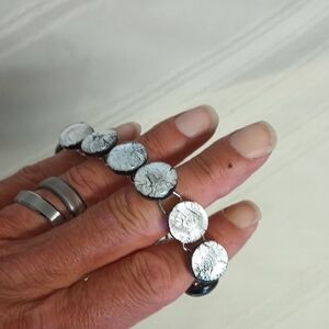 Murano Glass Silver Textured Bracelet